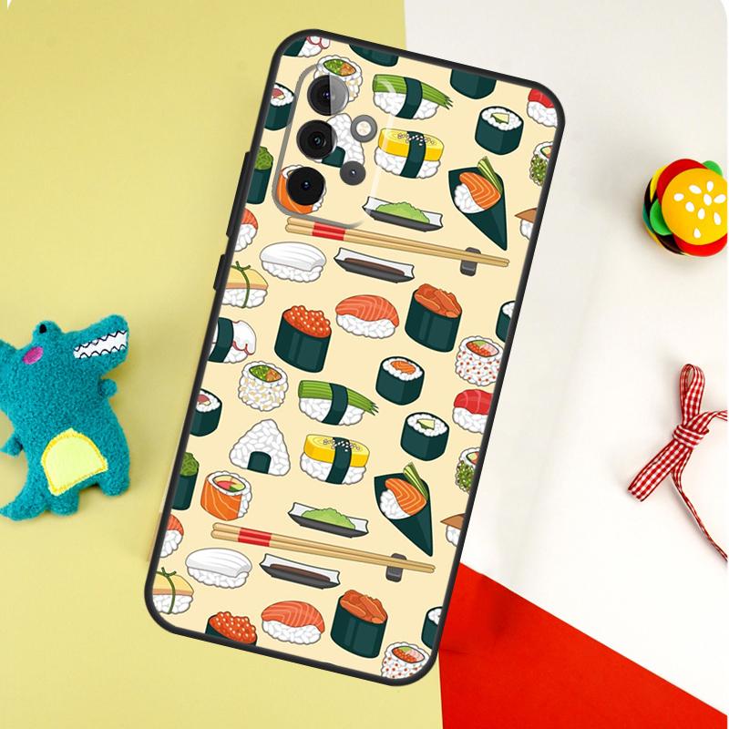 Sushi Soy Fish For Samsung Galaxy A22 A32 A52 A54 A34 A14 A55 A35 A15 A53 A33 A13 A05 A06 A16 Phone Case