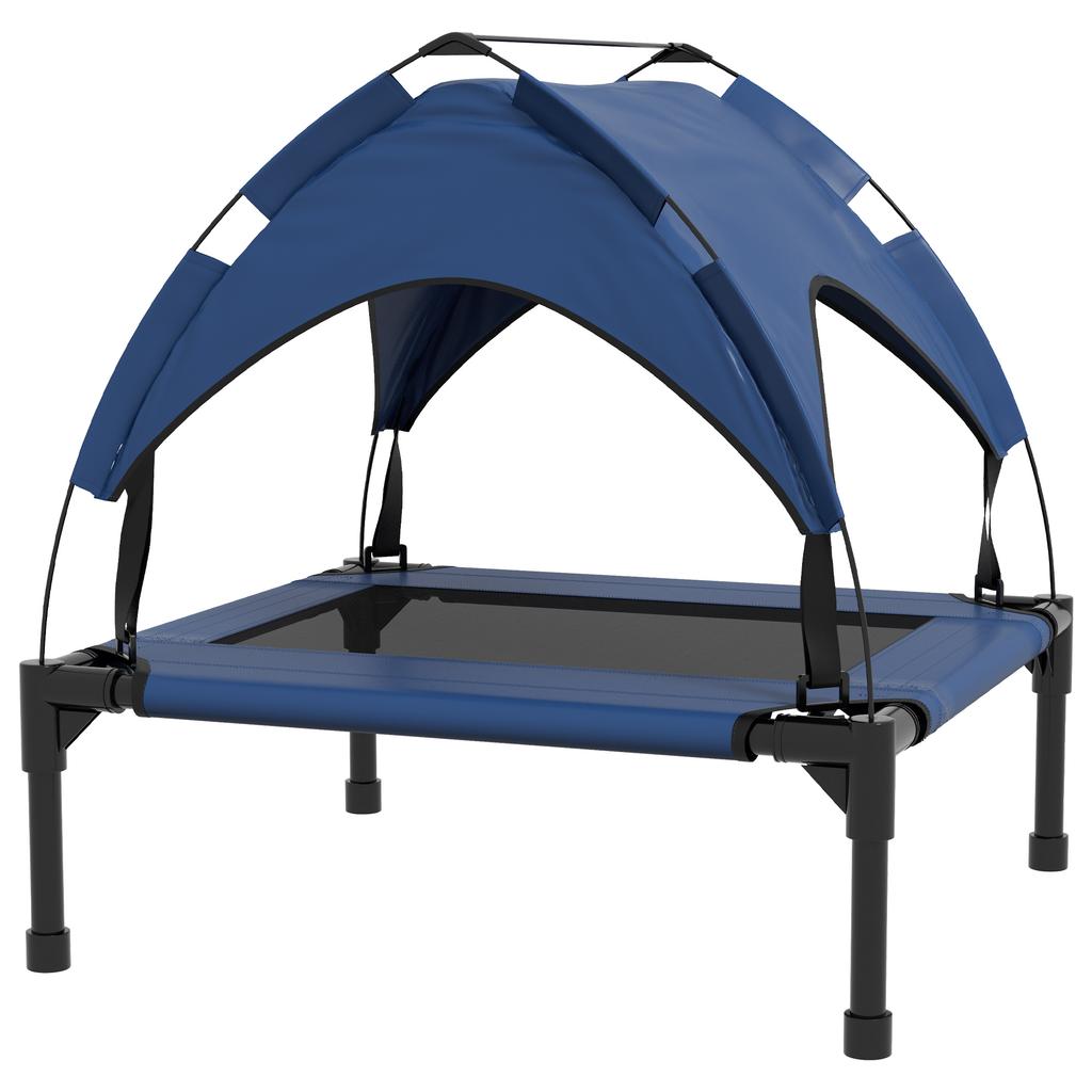 Cooling Raised Pet Bed W/ Washable Breathable Mesh, for Small Medium Dogs, 76 X 61 X 69.5cm - Dark Blue