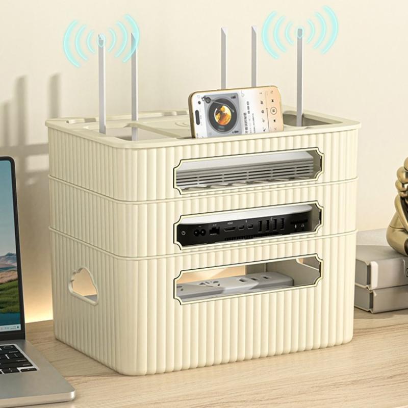 WiFi Router Storage Box TV Set-Top Box Holder Home Office Living Room Cable Organizer Modem Socket Storage Rack
