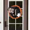 Halloween Holiday Wreath Hanging Ornaments Artificial Wreath for Front Door Farmhouses Garden Yard Halloween Decorations