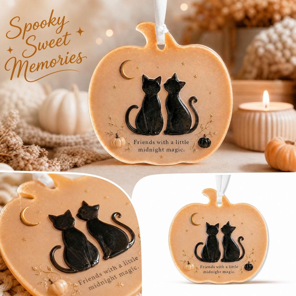 Halloween Cute Acrylic Pumpkin Hanging Ornament Gift for Sisters and