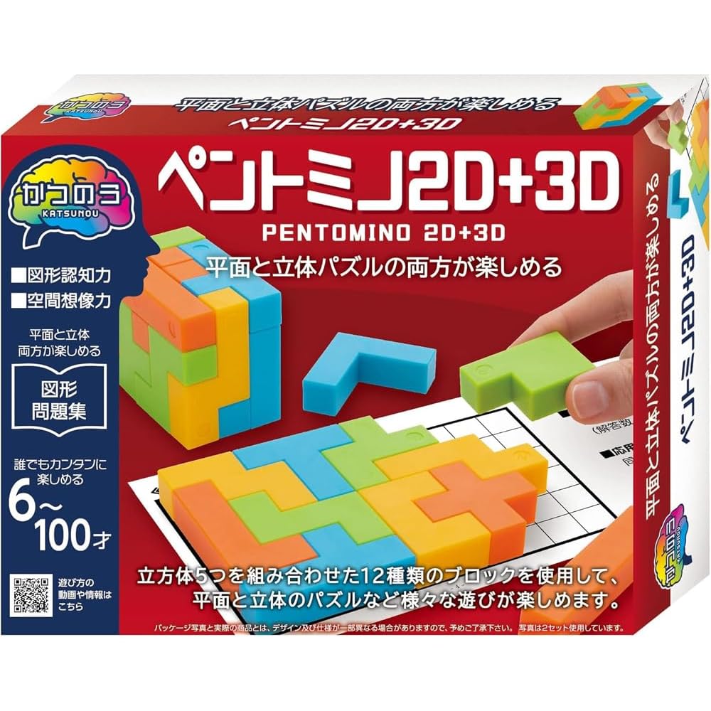 Hanayama Puzzle Exercise Katsu No Pentomino 2D 3D Age 6 and Up Educational Toy