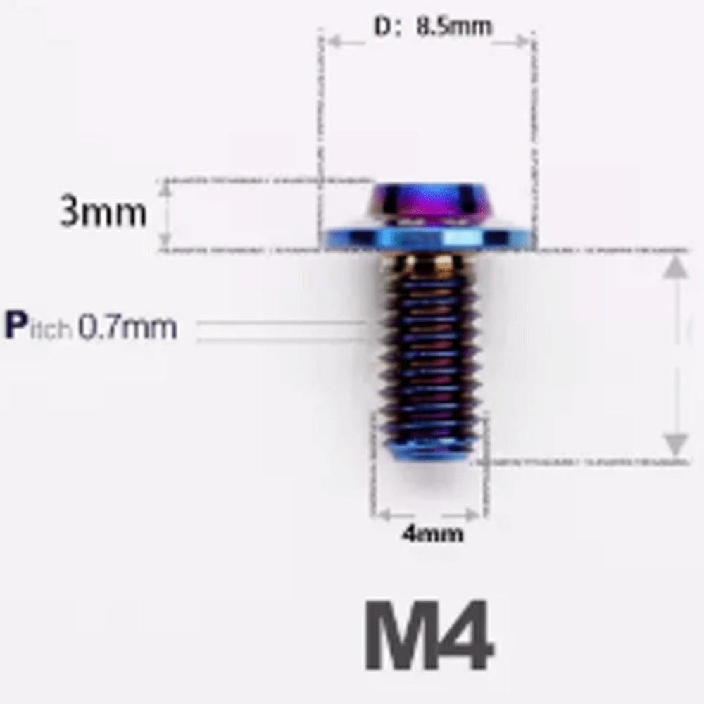 1 PC Colorful M4 X 8 10 12 14 16 18 20 25mm GR5 Titanium Alloy A3 Mushroom Head Flange Screw Bolt T20 Torx for  Motorcycle