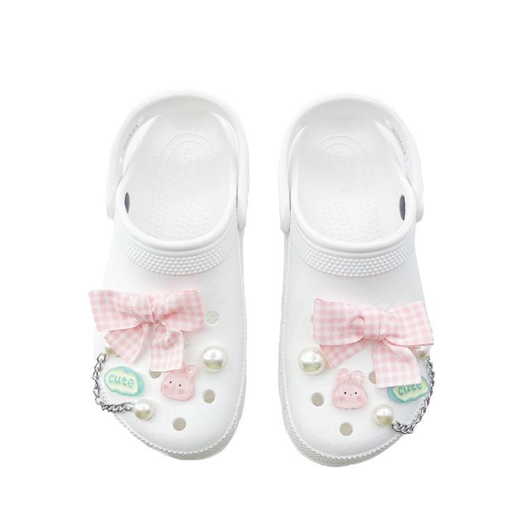 Crocs Classic Platform Clog Fun Childhood Beach Trip Fashion Trend Classic Clog EVA Versatile Hole Shoes Unisex White
