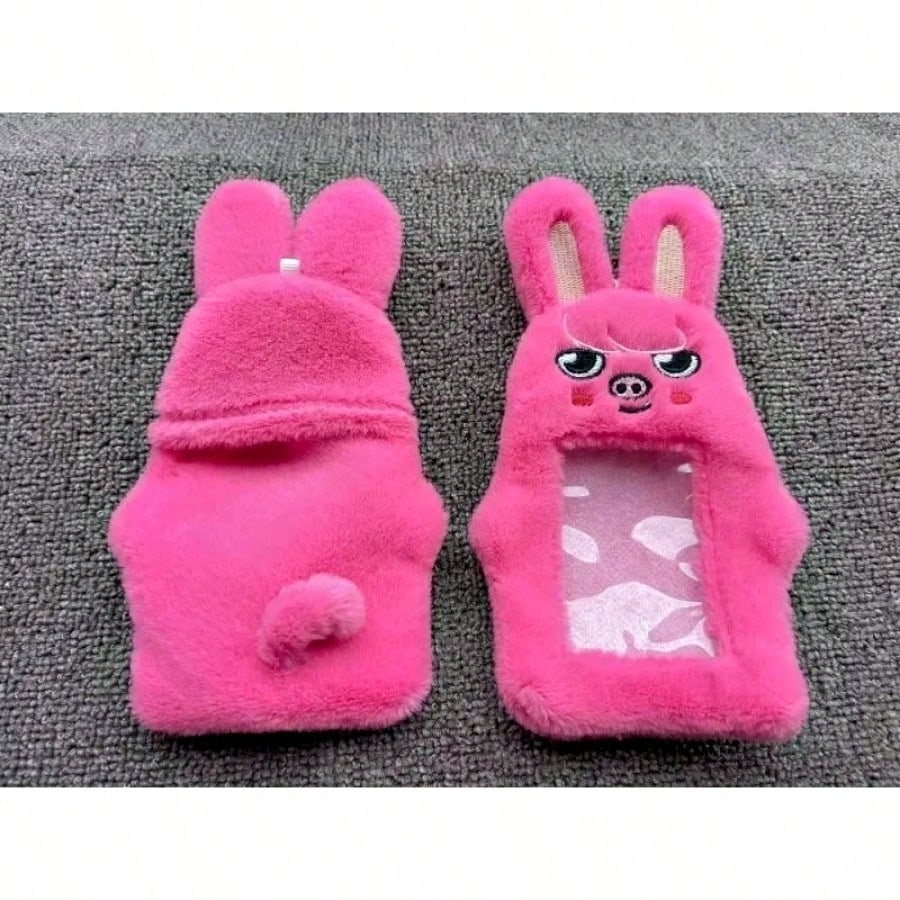 Capa de Proteção para Cartão de Pelúcia Skzoo Pop Coreano Stray Fan Animal Adorável para Foto de Identidade, Crédito, Cartão de Ônibus - Presente Divertido Stay SK
