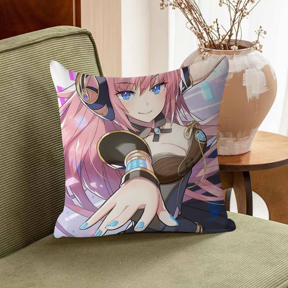 M-Megurine Luka Office Cushion Pillowcase Car Cushion Cover45X45CM Lumbar Pillowcase Sofa Pillowcover
