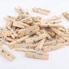 Hot! 50/100/200PCS Mini Wooden Clips Handmade Craft Decorative Photo Clips Clothespin Craft Decoration Home Office Clips 2.5CM