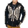 VANSON Human Bone Print Stand Collar Sweatshirt Hoodie (nvsz-2211) (M, Black)