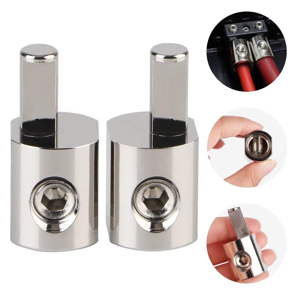 Silver Amp Input Reducer 1/0 AWG To 4 AWG Car Audio Terminal Connectors