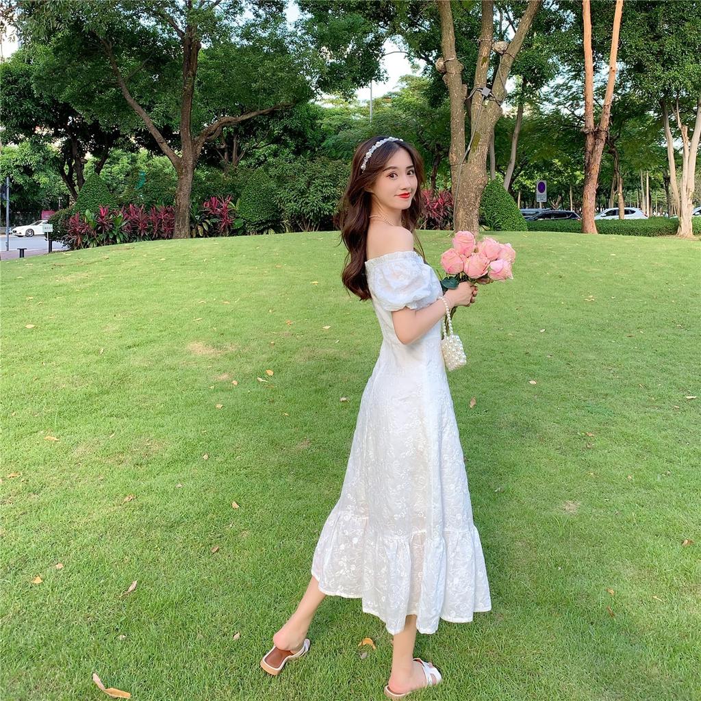 Buy 21 Summer White Elegant Midi Dress Women Short Sleeve Vingate Floral Dress Female Evening Party Basic One Piece Dress Korean At Affordable Prices Free Shipping Real Reviews With Photos Joom