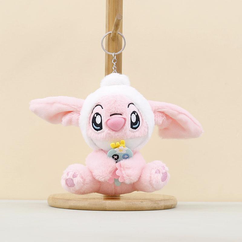 Stitch Plush Toy Keychain With Pp Cotton Filling For Gift And Collection PinkStitch