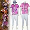 Dorosły - Zootopia 2 Nick Kostium Cosplay Koszula Spodnie Krawat Kapelusz Zestaw Kostium Karnawałowy na Halloween
