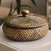 Wooden Sweet Jar, Natural and Gold
