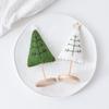 Nordic Style Wool Felt Mini Christmas Tree Ornament with Log Base