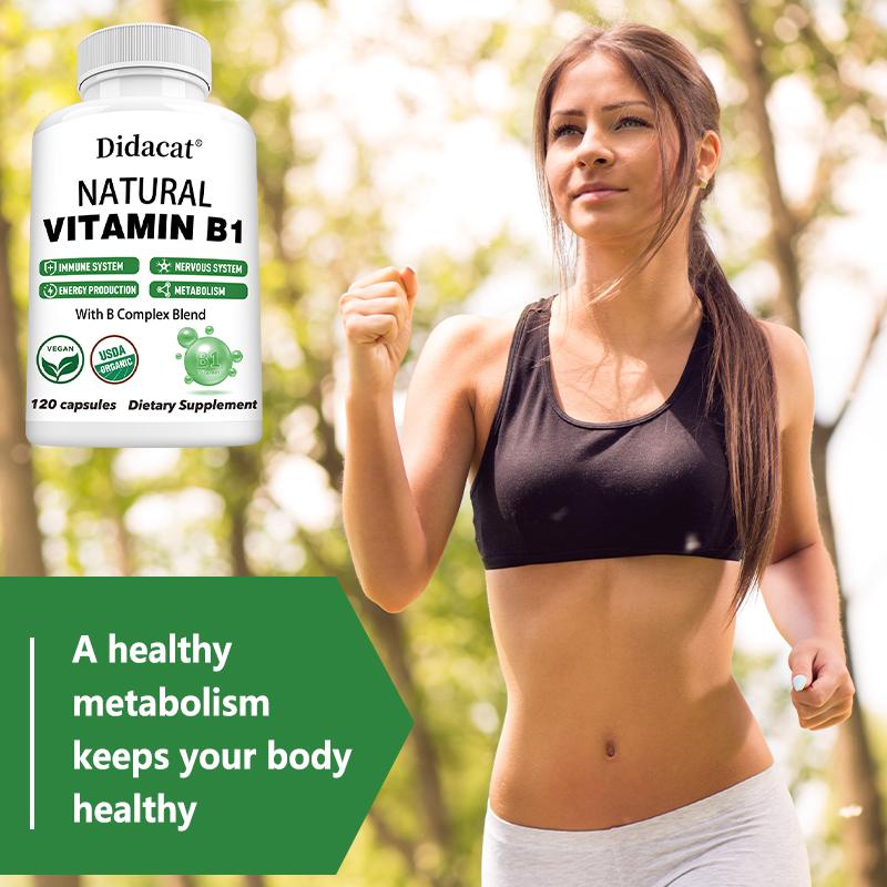 Vitamin B1 Supplement for Nervous System Health, 120 Capsules