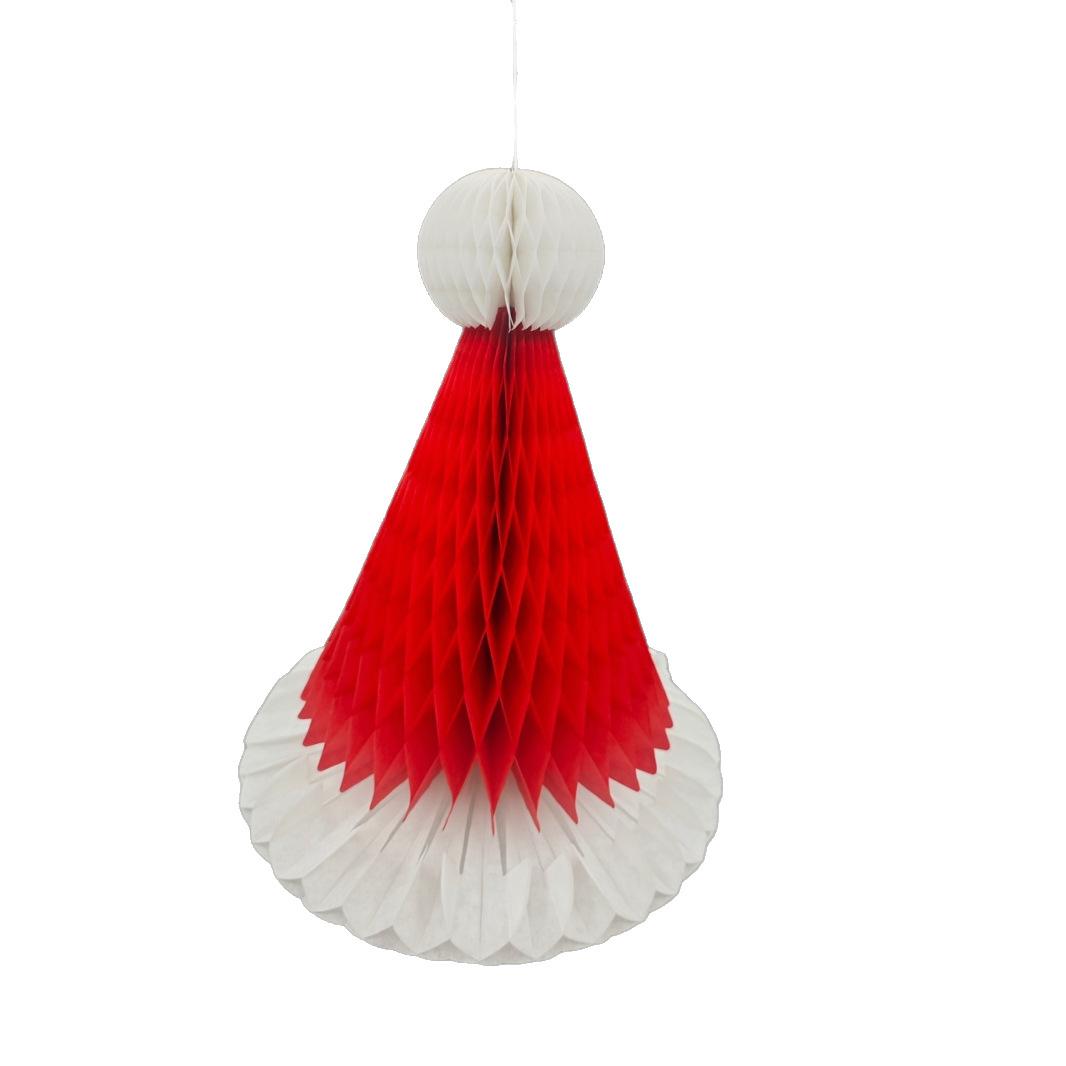 

Рождественские и новогодние шляпы, Витрины магазинов, Внутренние и наружные украшения, Шляпы из красных бумажных сотовых шаров, Трехмерный дизайн Santa s Hat