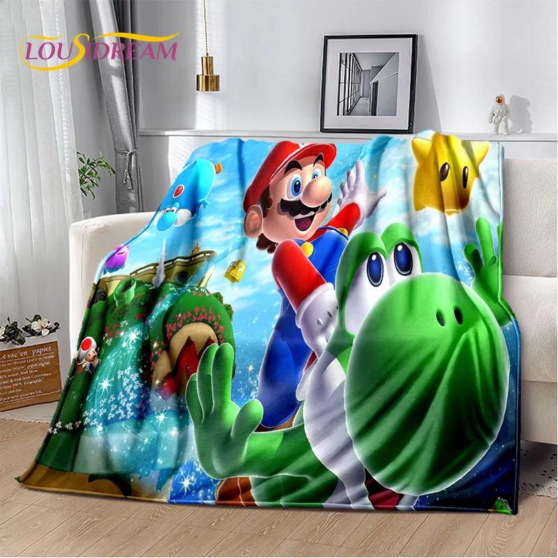 3D Retro M-Mario Cartoon Game Soft Plush Blanket,Flannel Blanket Throw Blanket for Living Room Bedroom Bed Sofa Picnic Kids Gift