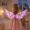 Christmas Angel Costume Accessories LED Light Up Wings Feather for Kids, Dark Guardian Glowing Fairy Wings, Halloween Cosplay Party Performance Props