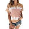 Women's Spring Summer Casual Round Neck Short Sleeve Print Plus Size Shirt Top