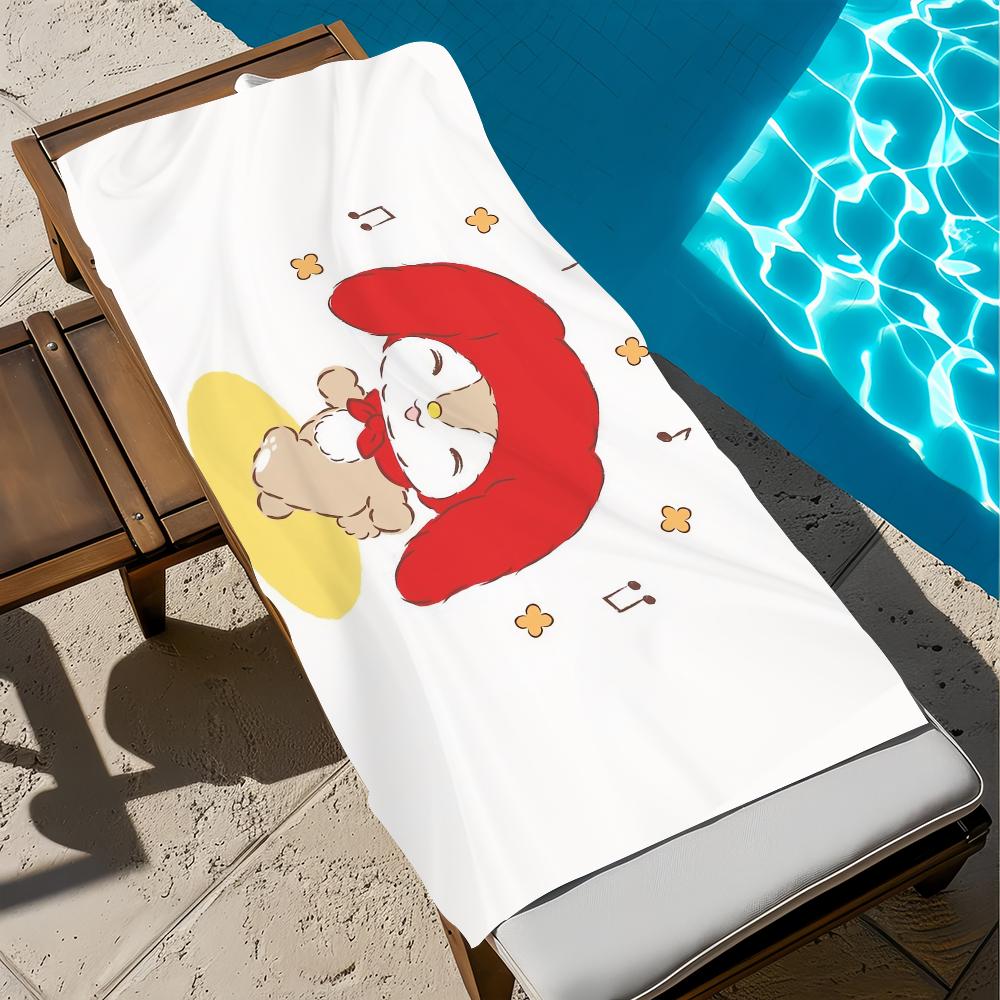 l-Littleforestfellow-W CUTE ANIME Towel Beach Quick Dry Soft Pool Towels Gift for Travel Gym Shower Camping sports