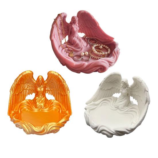 Jewelry Tray Angel Wings Decorative Storage Tray Multi-Purpose Perfume Storage Tray for Rings Earrings Bracelets Keys Crystal Balls