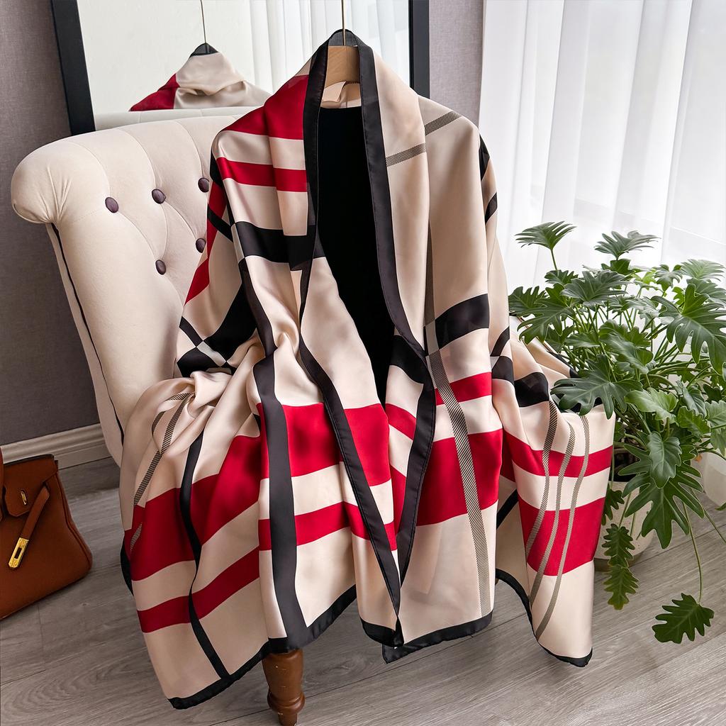 NEW Elegance Scarf Spring Summer Women Beach Sunscreen Fashion Party Shawl China Quality Silk Lady Popular Print Scarves Hijab
