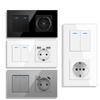 European Style Type 157 16A USB Wall Socket with LED Light, Glass Finish.