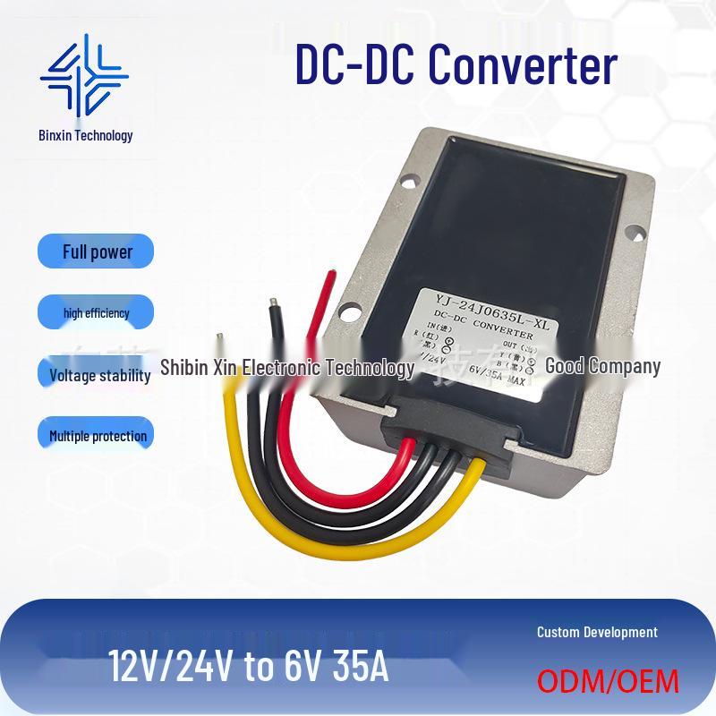 12V/24V to 6V 5A DC Converter, 9-36V to 6V 10A Car Power Supply with Enhanced Aluminum Shell