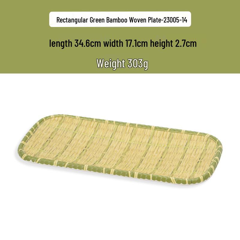 Kreativní obdélníkový porcelánový talíř ve stylu bambusu na sushi, BBQ, svačiny a dezerty