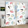 2PCS- Cartoon Umbrella - Printed Curtain -100% Polyester Material, Suitable for Bedroom Curtains and Living Room Decoration