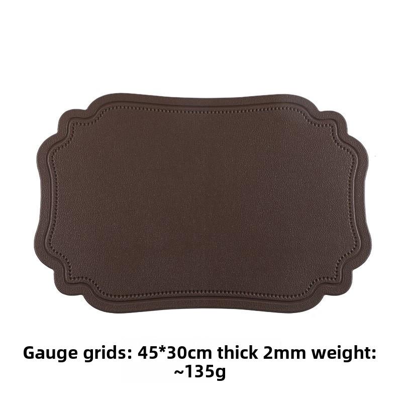 Retro Imitation Leather Placemat Waterproof and Oil-proof Western Dining Mat Nordic Thermal Insulation Mat Table Mat Household Anti-scalding Mat