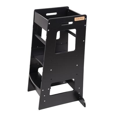 Ayudante de cocina para niños, taburete, torre de aprendizaje para niños, silla de aprendizaje ajustable, st-003, negro