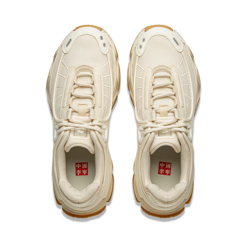 Li Ning Yue Ling Comfortable Trendy Sports Shock Absorbing Non-Slip Wear-Resistant Low-Top Casual Shoes Men Casual Shoes Off-White AZGV071-3
