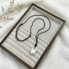 Black Rope Three-dimensional Long Necklace Women's Sweater Chain Accessories Light Luxury Simple Pendant