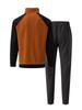 Men's Color Block Waffle Jacket and Sportswear Set - Autumn/Winter Collection