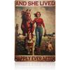 Vintage Cowgirl Metallschild Retro Westlich Reiten Zitat Blechschild für Heimbar Bauernhaus Dekoration Das Leben ist Hart Spirituell Wi