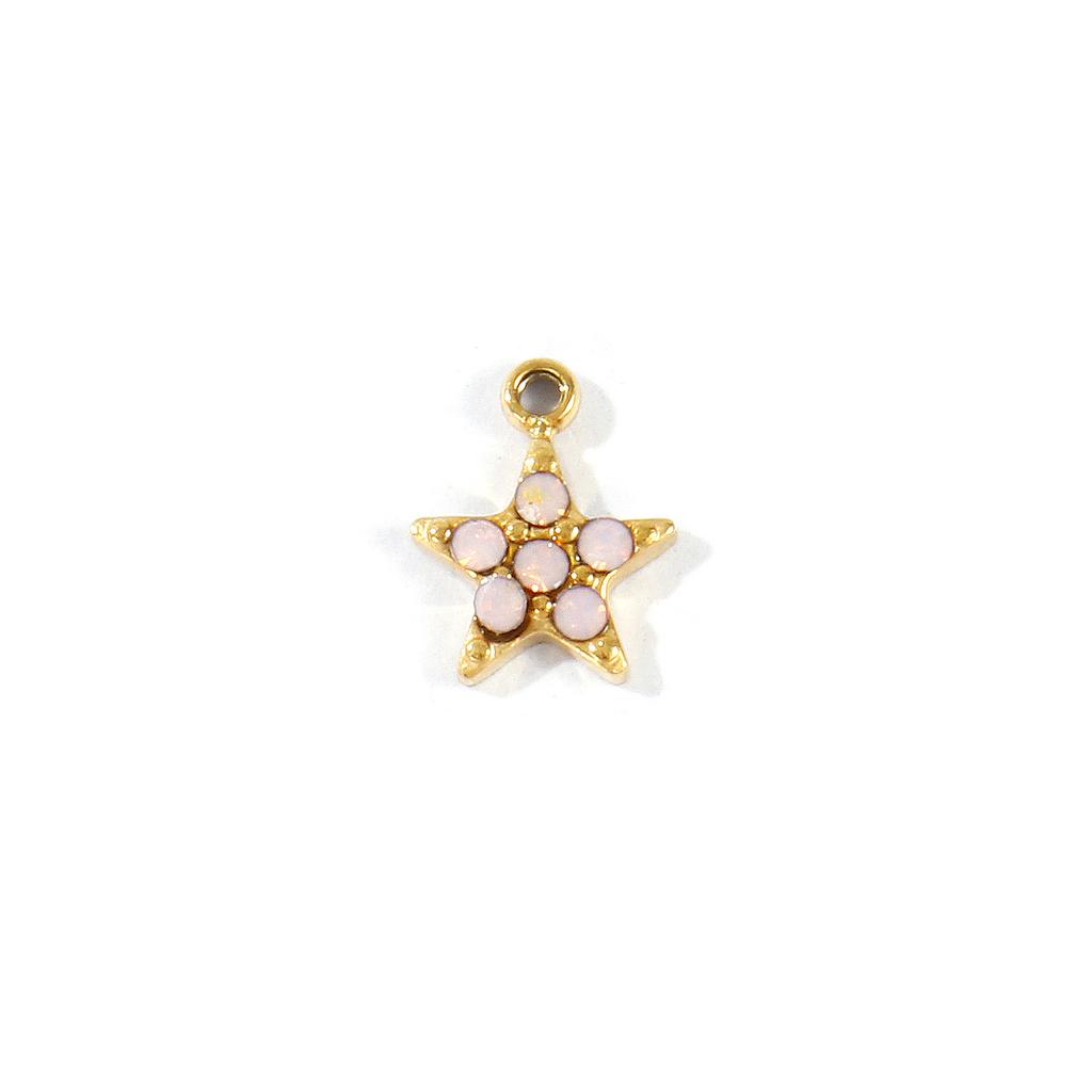 1 Piece Mini Flower Heart Star 304 Stainless Steel Charms Multicolor Cubic Zirconia 18K Gold Plated Pendant DIY Necklace Making