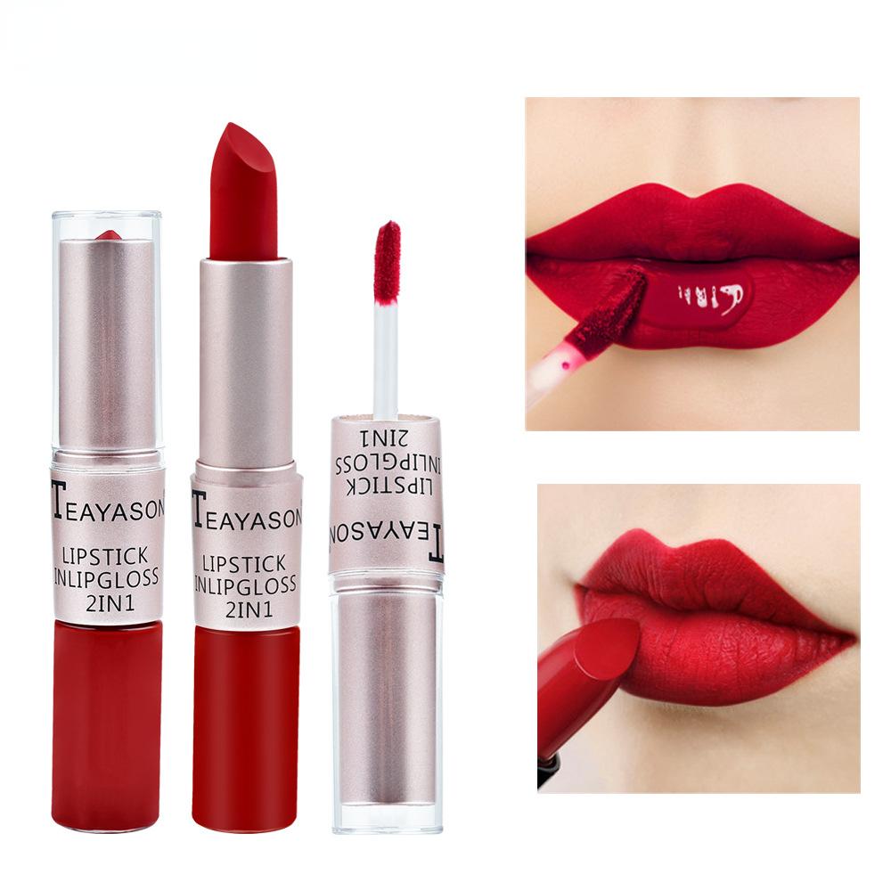 Rossetto opaco vellutato a lunga tenuta, lucidalabbra a doppia testa, lucidalabbra in tazza antiaderente, tinta volumizzante, rossetto impermeabile, trucco