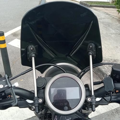 EODIEMD FOR 2025 W230 Meguro S1 W250 W800 W400 W650 2024 2023 Motorcycle Windshield Windscreen Bracket Windshield Cover Guard (Gray) [Regular Size]