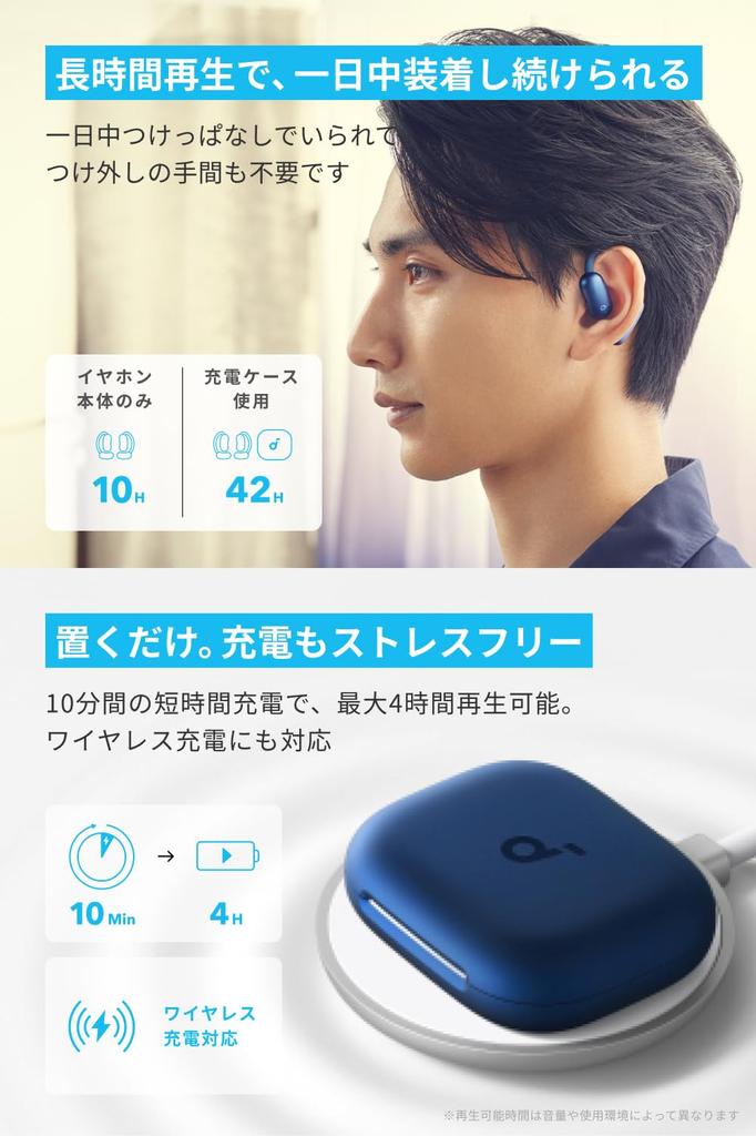 Anker Soundcore AeroFit 2 (Bluetooth 5.4) [Open-ear earphones / IP55 dustproof and waterproof standard Deep Blue