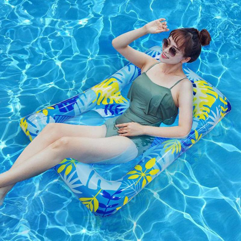 Pool Floats Adult Inflatable Lounge Chair Pool Raft Adult Floaties Water Toys Floating Lounger Hammock with Backrest for Pool
