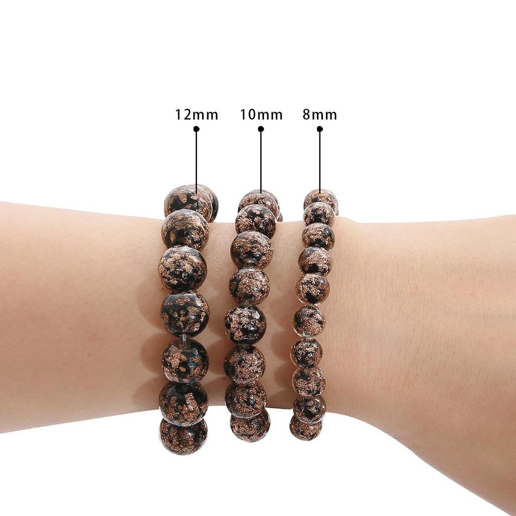 10pcs/Bag Glass Beads Round Ball Handmade Luminous Lampwork Loose Beads for Earring Bracelet Necklace DIY Jewelry Making Findings