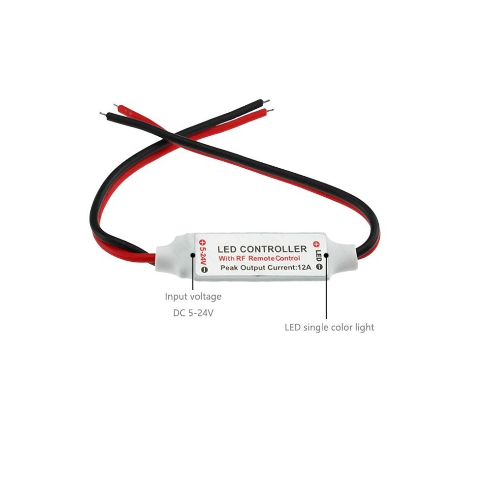 12V RF Trådløs Fjernkontroll For Mini LED Strip Lysbryter Dimmerkontroller