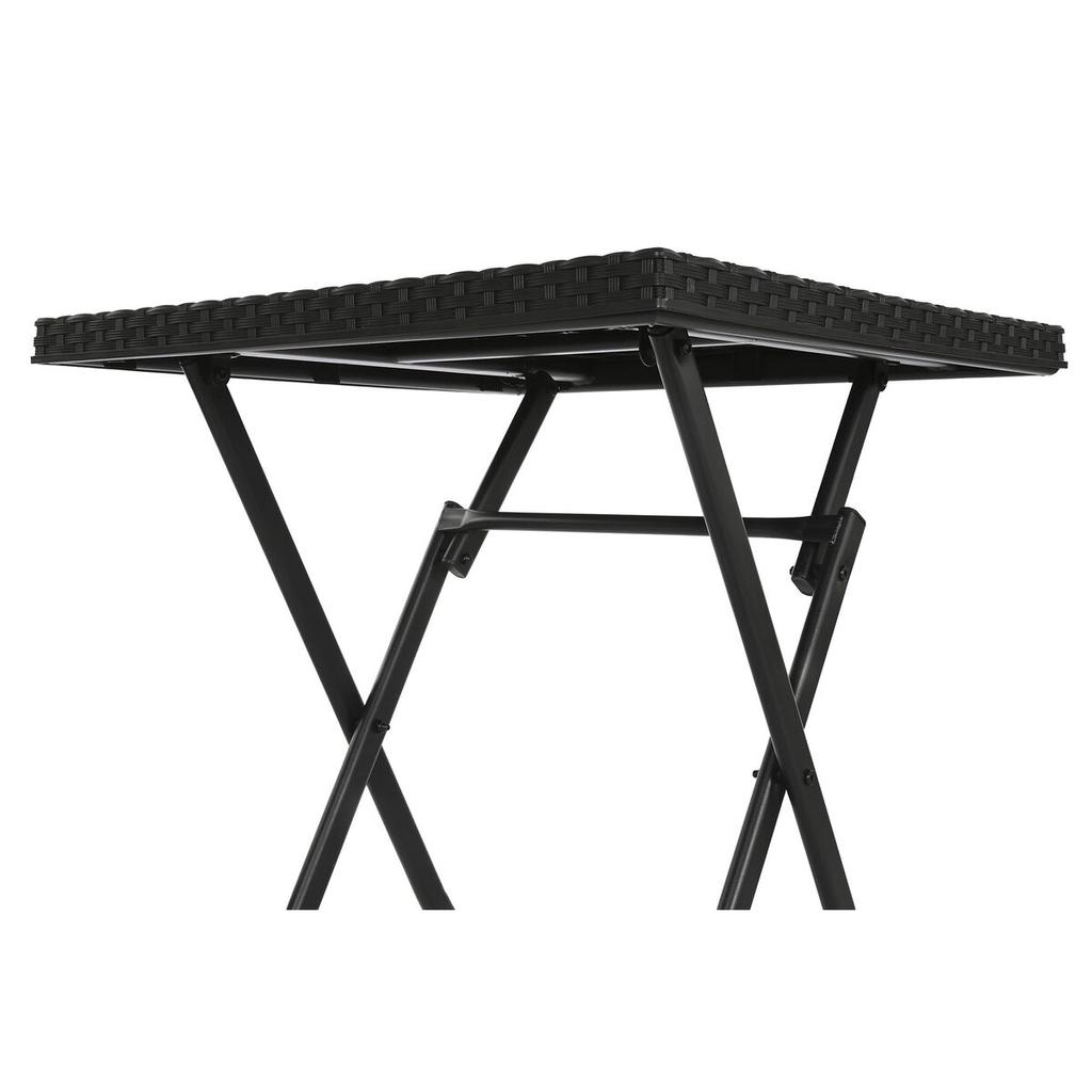 Table + 2 Chairs Set Home ESPRIT Black Steel Synthetic Rattan 58 X 58 X 71.5 Cm