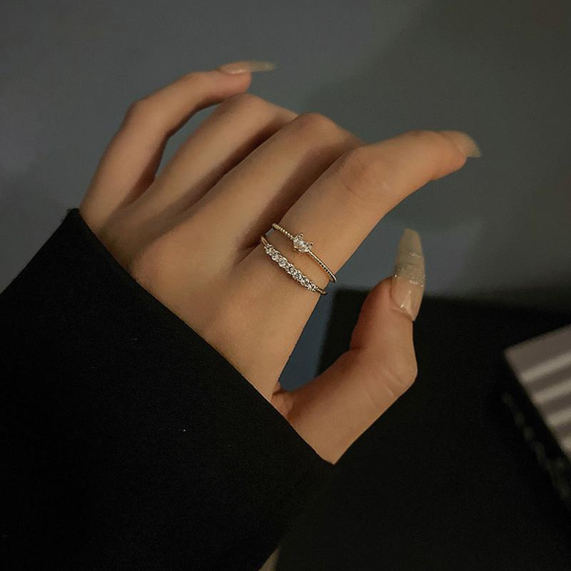 Inspired Fashionable Korean Zircon Ring Set With Multiple Color Options For Women Modern