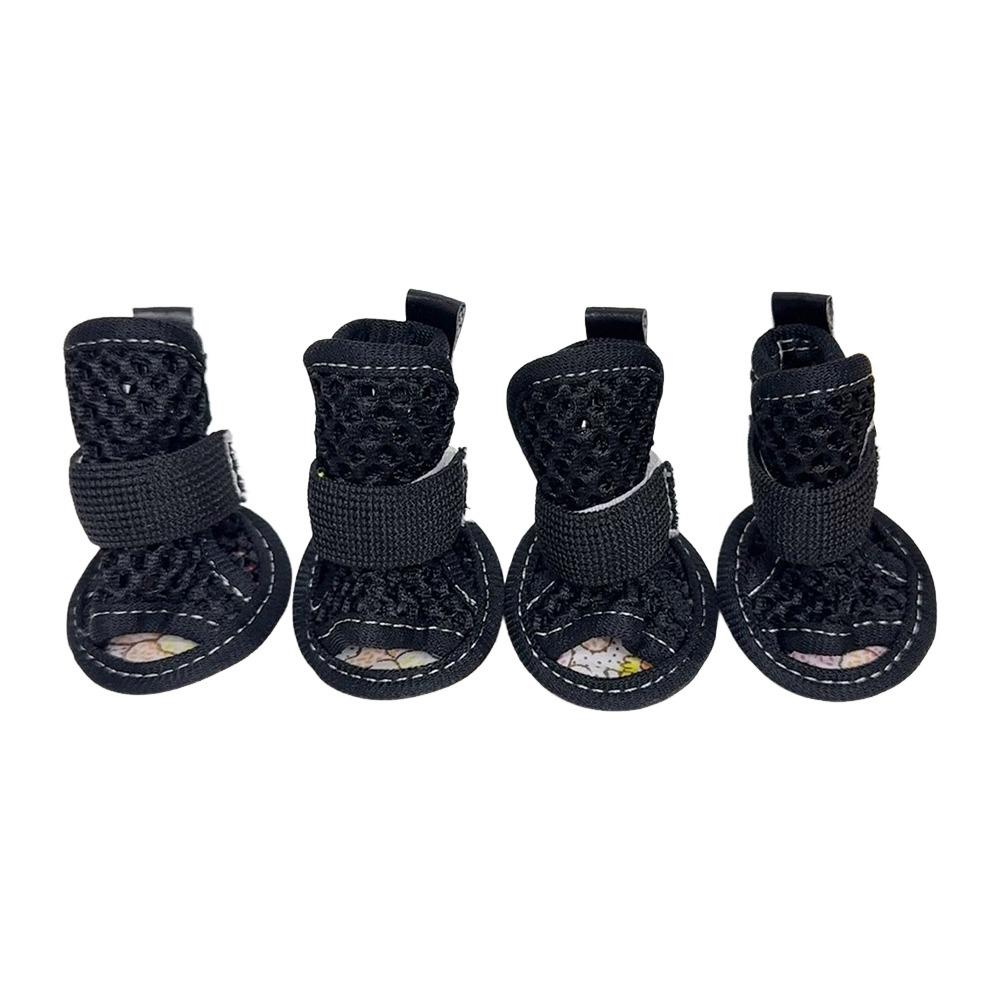 4Pcs Soft-sole Dog Shoes Non-slip Cooling Dog Boots Cute Dog Foot Cover For Small Medium Pets