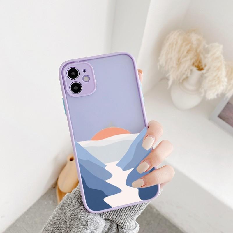 Geometric Minimalist Phone Case For IPhone 14 13 12 11 Mini Pro Max XS X Max XR 8 7 Plus SE 2022 Skin Color Phone Cover