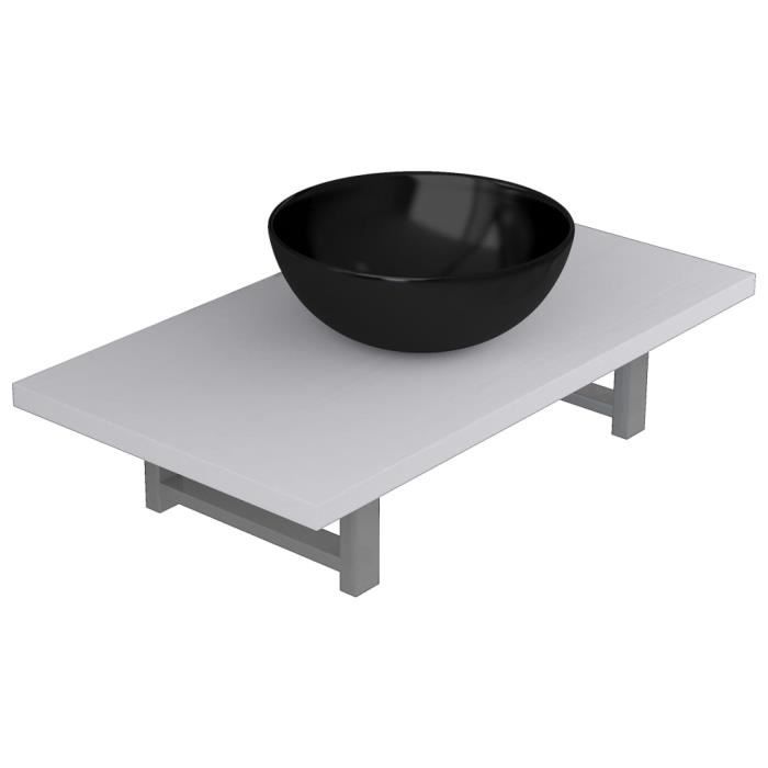 VidaXL Meuble de salle de bain en deux pièces Céramique Blanc