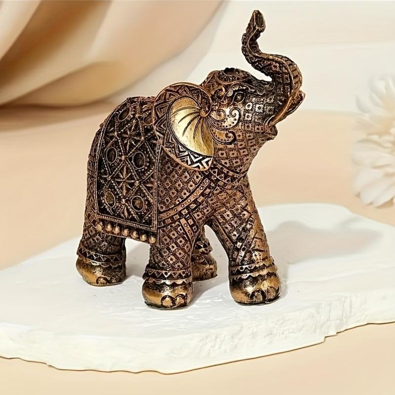 Attrazione Retrò Ricchezza Resina Elefante Scultura Fortunata Antica Artigianato per Casa Scrivania Ornamenti Giardino Esterno Bonsai Decorazione Regalo