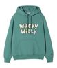 Fleece-Lined Typographic Hoodie Green